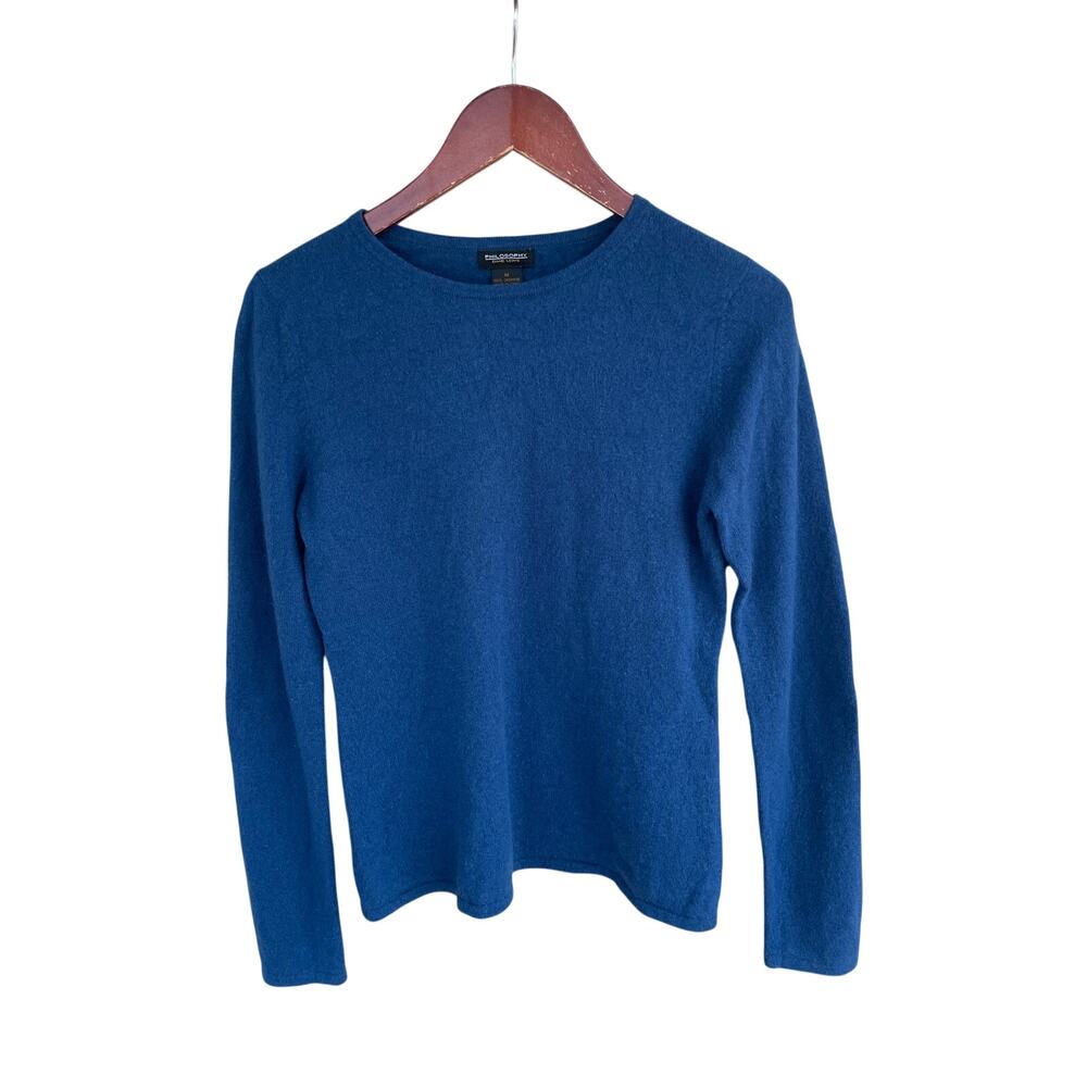 Philosophy Dane Lewis Sweater 100% Cashmere Blue Crewneck Size M Knit